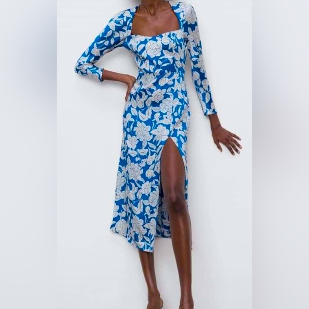 Zara Floral Midi Dress - like new (worn once)